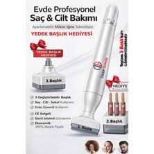 DeepSurge YEDEK BAŞLIK HEDİYELİ Değiştirilebilir Başlıklı Ayarlanabilir Titanyum İğneli Dermastamp Derma stamp