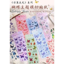 Kolbi Craft 6 Sayfa 120 Adet Şeffaf Kelebek Sticker Bullet Journal Scrapbook Laptop Ajanda Planlayıcı