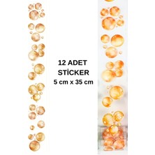 Kolbi Craft 12 Adet Şeffaf Turuncu Baloncuk Sticker Bullet Journal Scrapbook Laptop Ajanda Planlayıcı