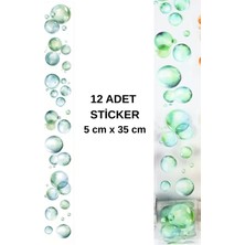 Kolbi Craft 12 Adet Şeffaf Yeşil Baloncuk Sticker Bullet Journal Scrapbook Laptop Ajanda Planlayıcı