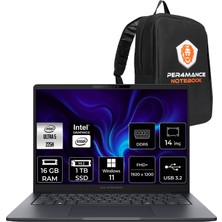 Asus Expertbook B5 Core Ultra 5 225H Notebook 16GB RAM 1TB SSD 14" FHD+ Win11 Home + Per4 Çanta B5405U516512B0DP358
