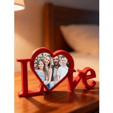 Love Yazılı 3D Fotoğraf Çerçevesi - Sevgililer Günü Hediyesi