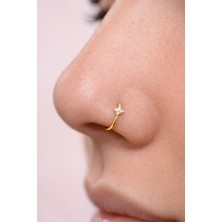 Sacce Scarves & Accessories Gold Renkli 925 Ayar Mini Kutup Yıldızı Hızma Halka Model