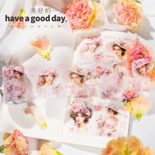 Kolbi Craft Şeffaf Pembe Gül Kadın Pet Bant Döngü 5X35 cm Scrapbook Bullet Journal Ajanda Washi