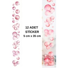 Kolbi Craft 12 Adet Şeffaf Pembe Baloncuk Sticker Bullet Journal Scrapbook Laptop Ajanda Planlayıcı