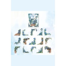 Kolbi Craft 30 Adet Şeffaf Mavi Gül Kenar Sticker Bullet Journal Scrapbook Laptop Ajanda Planlayıcı