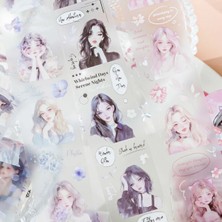 Kolbi Craft Şeffaf Mavi Kız Bant Rulo 3CMX2M Scrapbook Bullet Journal Ajanda Washi Tape Kesimli