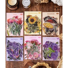 Kolbi Craft 40 Adet Şeffaf Sarı Çiçek Sticker Bullet Journal Scrapbook Laptop Ajanda Planlayıcı