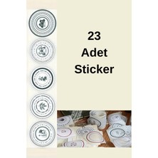Kolbi Craft 23 Adet Yeşil Kelebek Temalı Halka Sticker Mat Scrapbook Bullet Journal Ajanda