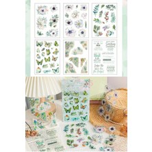 Kolbi Craft 6 Sayfa 60 Adet Şeffaf Büyük Beyaz Çiçek Sticker Bullet Journal Scrapbook Laptop Ajanda Planlayıcı