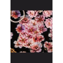 Kolbi Craft 20 Adet Yaldızlı Şeffaf Pembe Çiçek Sticker Bullet Journal Scrapbook Laptop Ajanda Planlayıcı