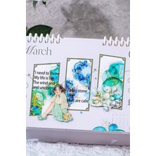 Kolbi Craft 15 Adet Şeffaf Yaldızlı Suluboya Mavi Sticker Bullet Journal Scrapbook Ajanda Laptop Günlük