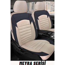 Trobus Toyota Yaris Cross 2021–2024 Uyumlu Meyra Serisi Bej Oto Koltuk Kılıfı Seti – Tay Tüyü, Deri Detay, Cepli