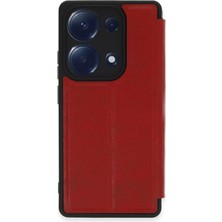 MK Beykoz Newface Xiaomi Redmi Note 13 Pro 4g Kılıf Flip Cover - Kırmızı