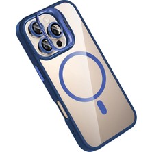 MK Beykoz Joko Apple Iphone 16 Pro Max Remim Lensli Magsafe Standlı Kapak - Lacivert