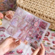 Kolbi Craft 2 Sayfa 12 Adet Şeffaf Pembe Yaz Sticker Bullet Journal Scrapbook Laptop Ajanda Planlayıcı