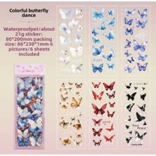 Kolbi Craft 6 Sayfa 118 Adet Şeffaf Kelebek Sticker Bullet Journal Scrapbook Laptop Ajanda Planlayıcı