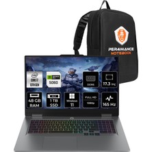 Lenovo Loq 17IRX10 Intel Core I7 13650HX 48GB 1tb SSD RTX5060/8GB 115W 17.3" Fhd 165Hz W11H Taşınabilir Bilgisayar & Per4 Çanta 83JH006ETRP368