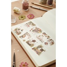 Kolbi Craft 8 Adet Şeffaf Sakura Sticker Bullet Journal Scrapbook Laptop Ajanda Planlayıcı