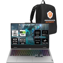 Lenovo Loq 15IRX10 Intel Core I7 13700HX 16GB 512GB SSD RTX5050/8GB 100W 15.6" Fhd 144Hz Fdos Taşınabilir Bilgisayar & Per4 Çanta 83JE00WGTRP307