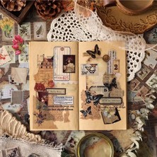 Kolbi Craft 2 Sayfa 16 Adet Şeffaf Vintage Pul Uzay Temalı Sticker Bullet Journal Scrapbook Laptop