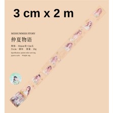 Kolbi Craft Şeffaf Yeşil Kız Bant Rulo 3CMX2M Scrapbook Bullet Journal Ajanda Washi Tape Kesimli