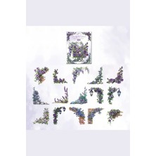 Kolbi Craft 30 Adet Şeffaf Mor Gül Kenar Sticker Bullet Journal Scrapbook Laptop Ajanda Planlayıcı