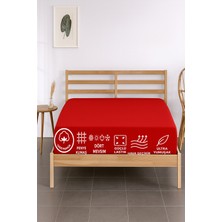 MK Beykoz %100 Pamuklu Tek Ki̇şi̇li̇k Premi̇um Penye Çarşaf-Kırmızı