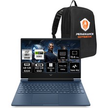 HP Victus 15 i7 13620H RTX 5060 8GB 48GB RAM 512GB SSD 15.6" FHD 144Hz Win11 Pro C39D5EAPN407 Gaming Laptop + Per4 Çanta
