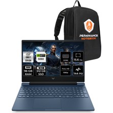 HP Victus 15 i7 13620H RTX 5060 8GB 96GB RAM 512GB SSD 15.6" FHD 144Hz FreeDOS C39D5EAPN337 Gaming Laptop + Per4 Çanta