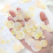 Kolbi Craft 30 Adet Şeffaf Sarı Baloncuk Sticker Bullet Journal Scrapbook Laptop Ajanda Planlayıcı