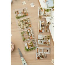 Kolbi Craft 8 Adet Şeffaf Pencere Beyaz Yeşil Sticker Bullet Journal Scrapbook Laptop Ajanda Planlayıcı