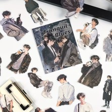 Kolbi Craft 20 Adet Şeffaf Kore Tarzı Erkek Anime Sticker Bullet Journal Scrapbook Ajanda Laptop Günlük