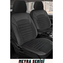 Trobus Seat Cordoba (2002 Öncesi) 1993–2002 Uyumlu Meyra Serisi Siyah Oto Koltuk Kılıfı Seti – Tay Tüyü, Deri Detay, Cepli
