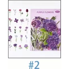 Kolbi Craft 40 Adet Şeffaf Mor Çiçek Sticker Bullet Journal Scrapbook Laptop Ajanda Planlayıcı