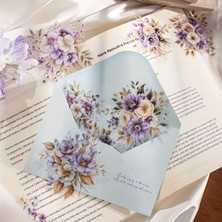 Kolbi Craft 20 Adet Şeffaf Büyük Mor Çiçek Sticker Seti Bullet Journal Scrapbook Şeffaf Sticker Laptop Ajanda