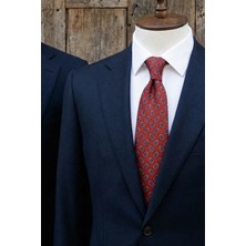 Kravatkolik Tresa Style Bordo Şal Desen Italyan Ipek Kravat İK2218