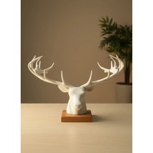 Argesco Mühendislik Dekoratif Geyik Başı Heykel 25 cm Modern Minimal Tasarım