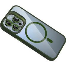 MK Beykoz Joko Apple Iphone 15 Pro Max Remim Lensli Magsafe Standlı Kapak - Koyu Yeşil