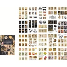 Kolbi Craft 20 Sayfa 150 Adet Şeffaf Vintage Pul Uzay Temalı Sticker Kitabı Bullet Journal Scrapbook Laptop