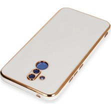 MK Beykoz Newface Huawei Mate 20 Lite Kılıf Volet Silikon - Beyaz