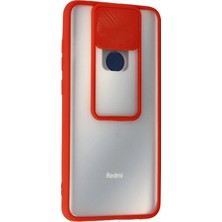 MK Beykoz Newface Xiaomi Redmi Note 9 Kılıf Palm Buzlu Kamera Sürgülü Silikon - Kırmızı