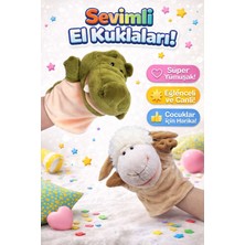 Trust Store 2’li Timsah ve Koyun Peluş El Kuklası Seti Ağzı Hareket Eden Eğitici Kuklalar