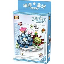 Eco Lounge LZ-8831 Saksılı Buz Mavisi Kar Lotusu Çiçeği 370 Parça Block