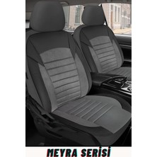 Trobus Ford Escort 1995–2000 Uyumlu Meyra Serisi Gri Oto Koltuk Kılıfı Seti – Tay Tüyü, Deri Detay, Cepli