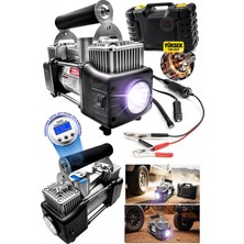 PremiumPort Dijital Çift Silindirli 12V Oto Lastik Şişirme Pompası Hava Kompresörü