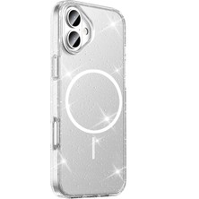 Paladyum Case iPhone 16 Plus Uyumlu Şeffaf Magsafeli Simli Maris Kılıf