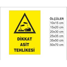 Dikkat Asit Tehlikesi, Isg Uyarı ve  Ikaz Levhası 3mm Dekota