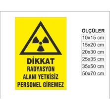 Radyasyon Alanı Yetkisiz Personel Giremez, Isg Uyarı ve  Ikaz Levhası 3mm Dekota