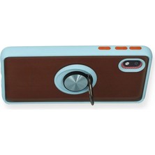 MK Beykoz Newface Samsung Galaxy A01 Core Kılıf Montreal Yüzüklü Silikon Kapak - Buz Mavi